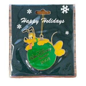 Walt Disney World 2002 Pluto Ornament Gold Tone Metal
